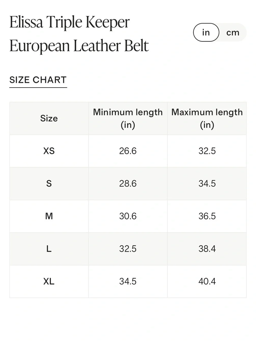 New Large Elissa Triple Keeper European Leather Belt - Retail $58